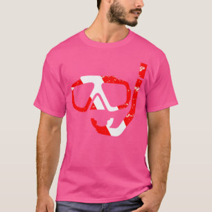 Duikmasker en snorkel duiker naar beneden vlag dui t-shirt