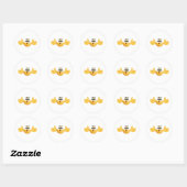 duikt emoji op, alle kleuren ronde sticker (Vel)