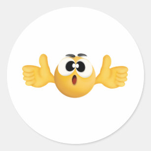 duikt emoji op, alle kleuren ronde sticker
