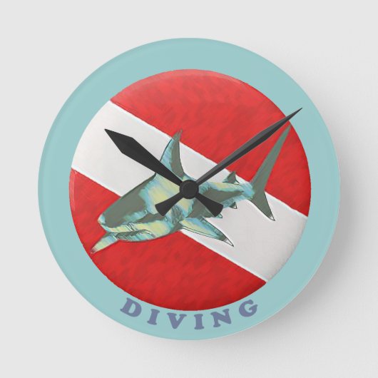 duikvlag haai ronde klok (Voorkant)