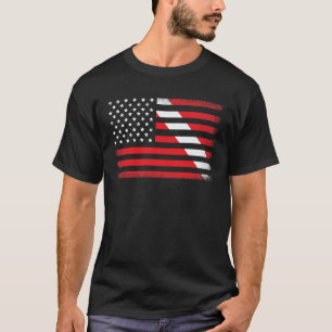 Duikvlag Scuba Duiken Amerikaanse vlag T-shirt