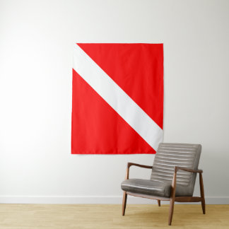 Duikvlag Scuba-duiker Duiker omlaag Wandkleed
