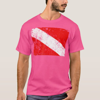 Duikvlag versleten duiken t-shirt