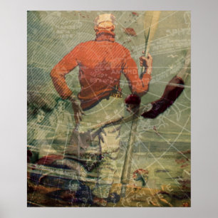  duikvrouw in slachterij Collage Poster