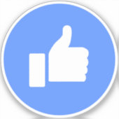 Duim Omhoog (Blauw) Sticker (Voorkant)