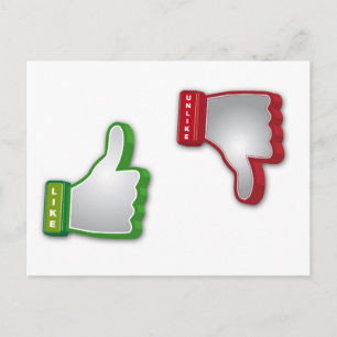 Duim omhoog duimen neer briefkaart