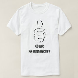 Duim omhoog en darm gemacht t-shirt