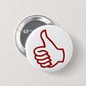 Duim omhoog hand ronde button 5,7 cm (Voorkant /achterkant)