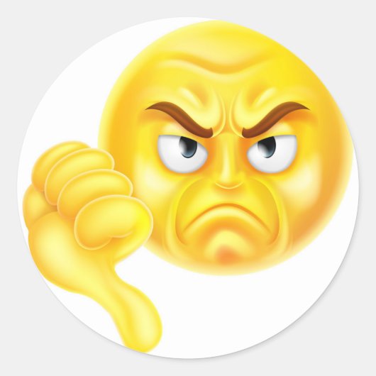 Duim omlaag Emoji Ronde Sticker (Voorkant)