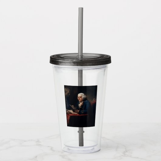 Duim portret, Benjamin Franklin Founding Father Acryl Drinkbeker (Voorkant)