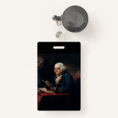 Duim portret, Benjamin Franklin Founding Father Badge (Voorkant met intrekbare)