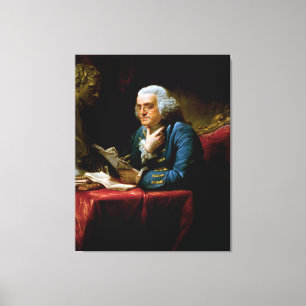 Duim portret, Benjamin Franklin Founding Father Canvas Afdruk