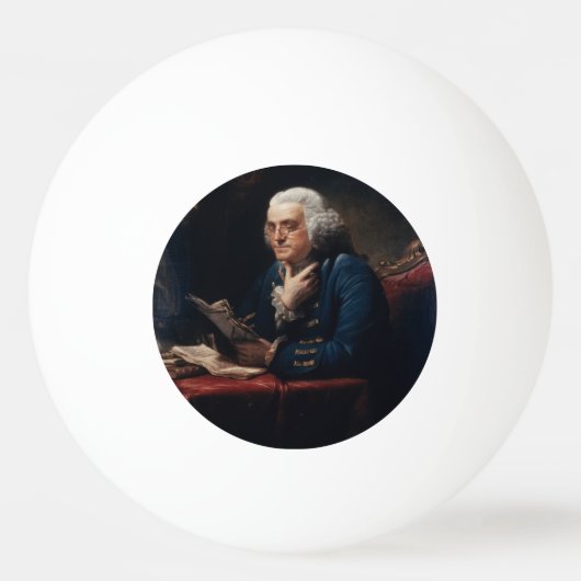 Duim portret, Benjamin Franklin Founding Father Pingpongballen (Achterkant)