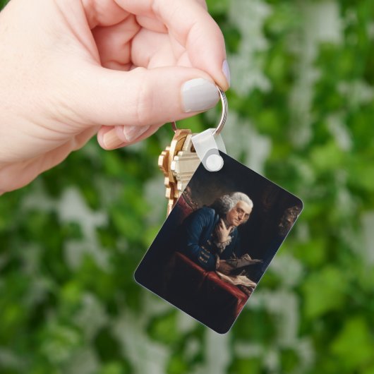 Duim portret, Benjamin Franklin Founding Father Sleutelhanger (Hand)