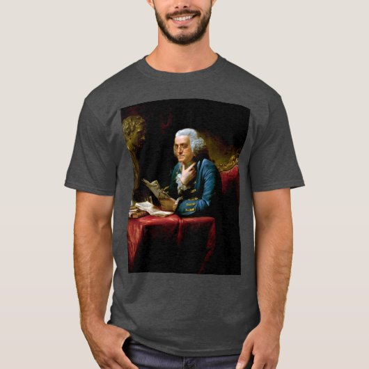 Duim portret, Benjamin Franklin Founding Father T-shirt (Voorkant)