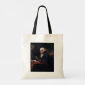 Duim portret, Benjamin Franklin Founding Father Tote Bag (Achterkant)