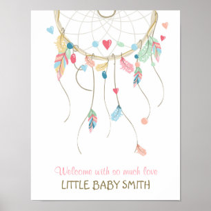 Duimafdruk gastboek Droomvanger Vingerafdruk Baby Poster