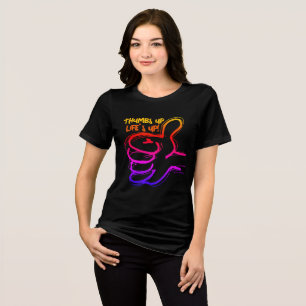 Duimen omhoog, het leven is op! - Retro Art Tri-Blend Shirt
