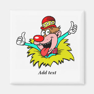 Duimen omhoog, leuke clown SJABLOON, Magneet