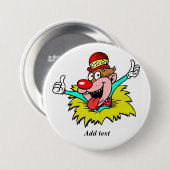 Duimen omhoog, leuke clown SJABLOON, Ronde Button 7,6 Cm (Voorkant /achterkant)