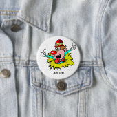 Duimen omhoog, leuke clown SJABLOON, Ronde Button 7,6 Cm (In situ)
