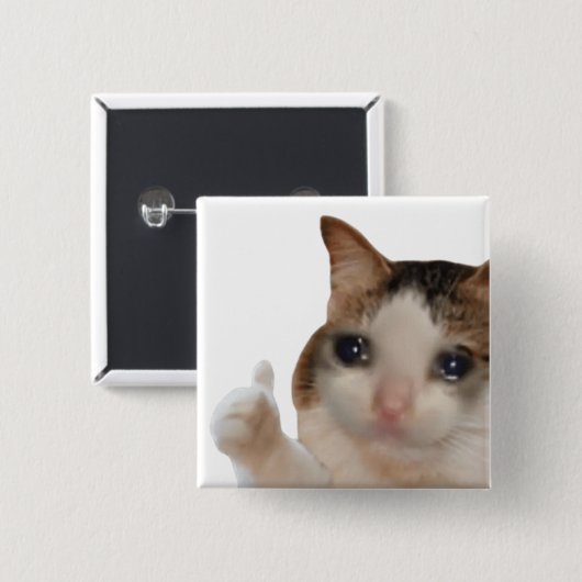 Duimen omhoog Ok Cat Meme Pin Button (Voorkant /achterkant)