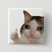 Duimen omhoog Ok Cat Meme Pin Button (Voorkant)