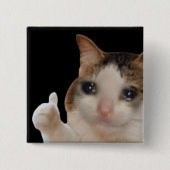 Duimen omhoog Ok Cat Meme Pin Button (Voorkant)