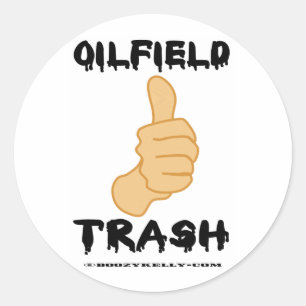 Duimen omhoog, olieveldafval, olieveldboer ronde sticker