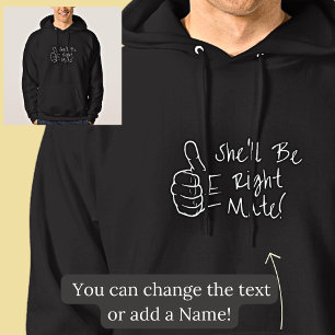 Duimen omhoog Ze zal gelijk partner op zwart zijn Hoodie