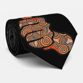 Duimen omhoog zwart Aboriginal Stropdas (Opgerold)