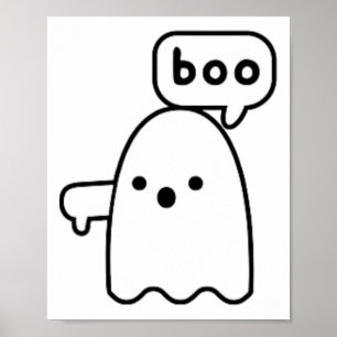 Duimen omlaag Ghost Schreeuwende Boo Afkeuring Gho Poster