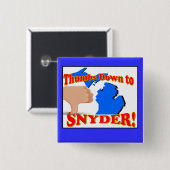 Duimen omlaag naar Rick Snyder Vierkante Button 5,1 Cm (Voorkant /achterkant)