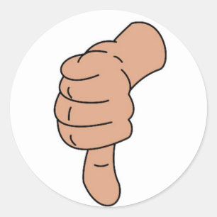 Duimen omlaag ronde sticker