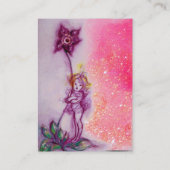 DUIMSTEEN, PAARSE BLOEM IN ROZE FUCHSIA SPRANKELS VISITEKAARTJE (Achterkant)