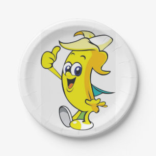 Duimt Banana op Papieren Bordje