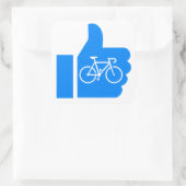 Duimt de Cycli omhoog Vierkante Sticker (Tas)