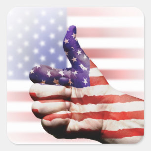 Duimt naar de VS! Vierkante Sticker