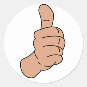 Duimt omhoog ronde sticker