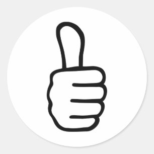 Duimt omhoog ronde sticker