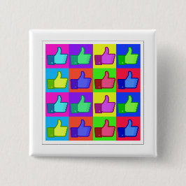 Duimt omhoog! vierkante button 5,1 cm