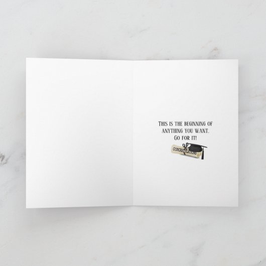 Duimt omhoog voor afstuderen kaart (Binnen)