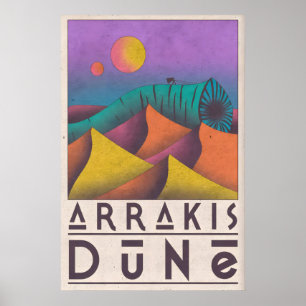 Duin Muurkunst Retro Reisposter Stijl - Paars Poster