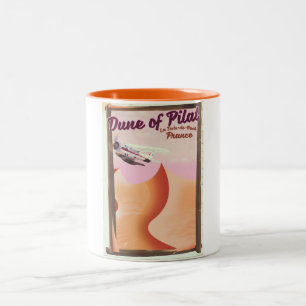 Duin van Pilat, Duinen vintage Frankrijk reisposte Tweekleurige Koffiemok