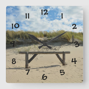 Duinen en houten hek  - vierkante klok
