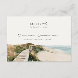 Duingras Strand Outer Banks Mail Back RSVP Kaart