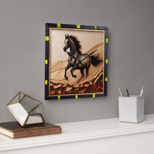 Duinsprint: verkoolde Arabische houtgeest Vierkante Klok