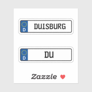 Duisburg kennzeichen, German Car License PlateGerm Sticker