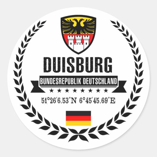 Duisburg Ronde Sticker (Voorkant)