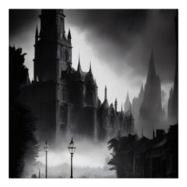Duistere kathedraal: mysteries in de mist perfect poster